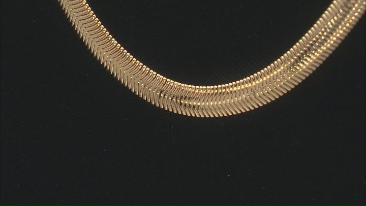 18k Yellow Gold Over Bronze Solid 6mm Diamond-Cut Serpentine 20 Inch Chain Video Thumbnail