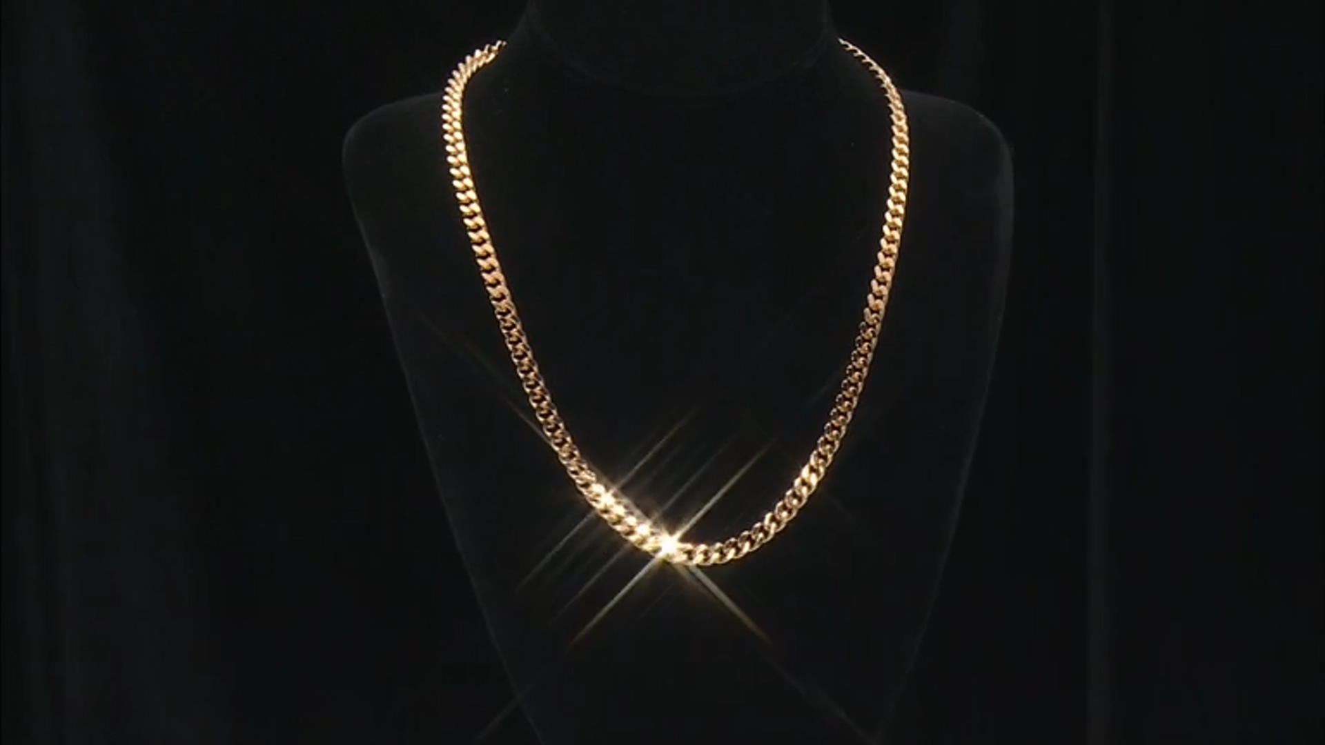 18k Yellow Gold Over Bronze 6mm Curb 18 Inch Chain Video Thumbnail