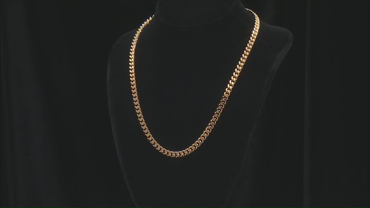 18k Yellow Gold Over Bronze 6mm Curb 20 Inch Chain Video Thumbnail
