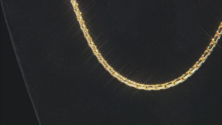 18k Yellow Gold Over Bronze 3mm Elongated Round Box 20 Inch Chain Video Thumbnail