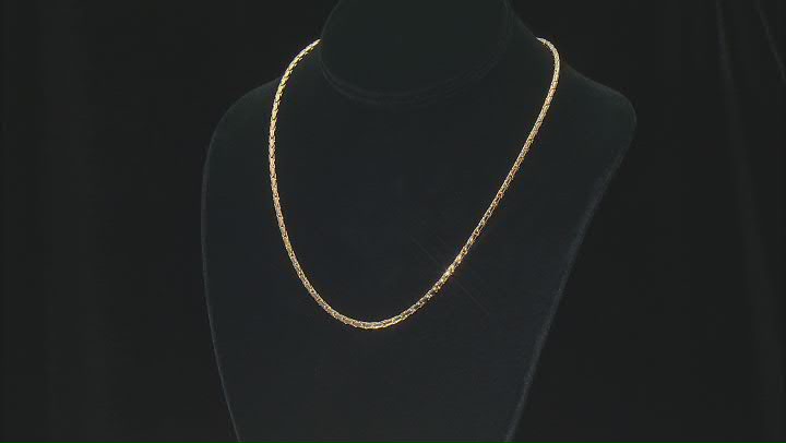 18k Yellow Gold Over Bronze 3mm Cardano 18 Inch Chain Video Thumbnail