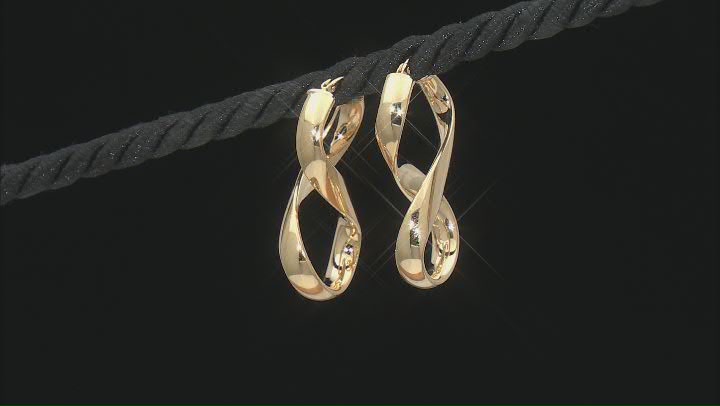 18k Yellow Gold Over Bronze Infinity Earrings Video Thumbnail