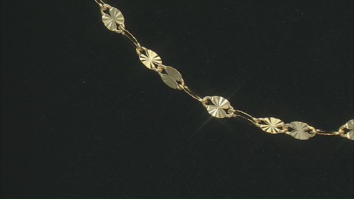 18k Yellow Gold Over Bronze 3.5mm Sunburst Mirror Link 18 Inch Chain Video Thumbnail