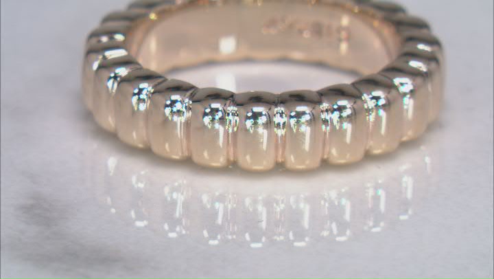 18k Yellow Gold Over Bronze 5mm Scalloped Band Ring Video Thumbnail