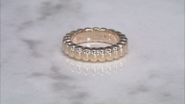 18k Yellow Gold Over Bronze 5mm Scalloped Band Ring Video Thumbnail