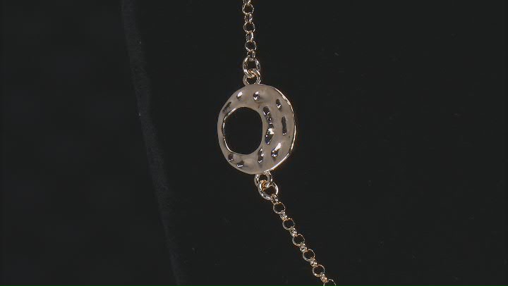 18k Yellow Gold Over Bronze Hammered Circle Station Necklace Video Thumbnail