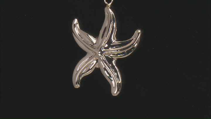18k Yellow Gold Over Bronze Starfish Pendant Video Thumbnail