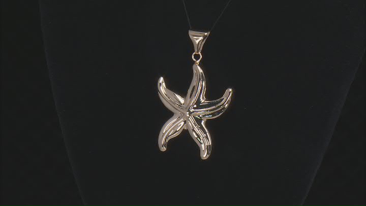 18k Yellow Gold Over Bronze Starfish Pendant Video Thumbnail