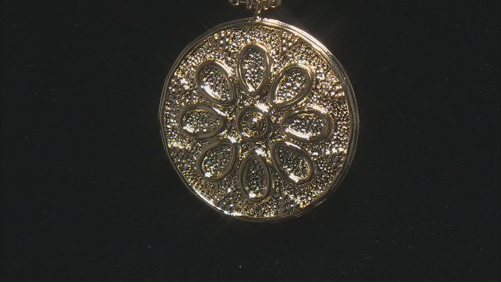 18k Yellow Gold Over Bronze Flower Pendant Video Thumbnail