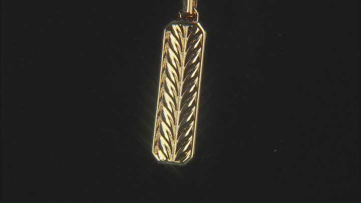 18k Yellow Gold Over Bronze Spiga Tag Pendant. Video Thumbnail