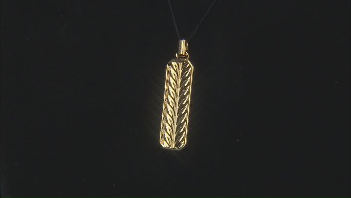 18k Yellow Gold Over Bronze Spiga Tag Pendant. Video Thumbnail