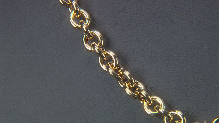 18k Yellow Gold Over Bronze 18" Cross Necklace Video Thumbnail