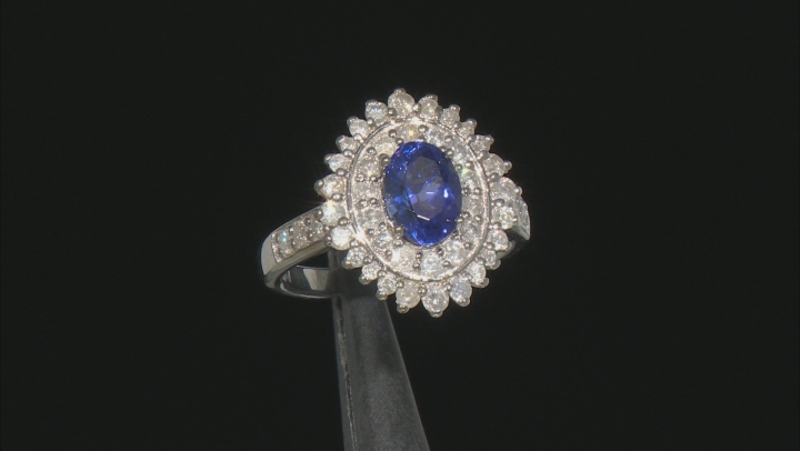 Blue tanzanite rhodium over sterling silver ring 2.25ctw Video Thumbnail