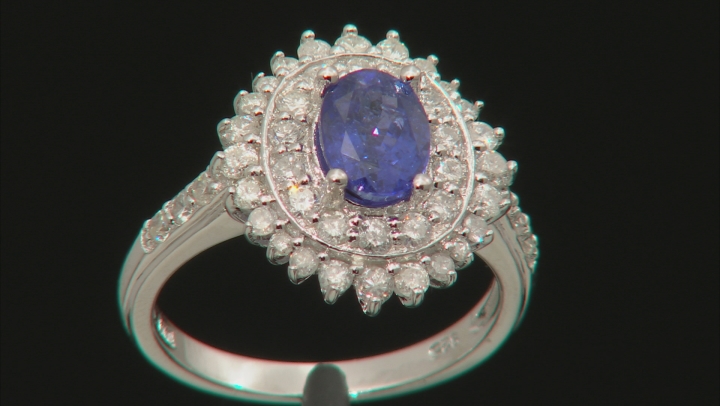 Blue tanzanite rhodium over sterling silver ring 2.25ctw Video Thumbnail