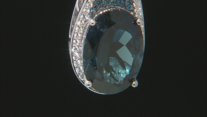 London Blue Topaz Rhodium Over Silver Pendant With Chain 6.63ctw Video Thumbnail