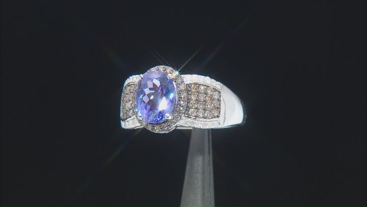 Blue Tanzanite Rhodium Over Sterling Silver Ring 1.94ctw Video Thumbnail