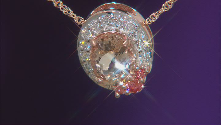 Peach Cor-de-Rosa Morganite 10k Rose Gold Pendant With Chain 1.70ctw Video Thumbnail