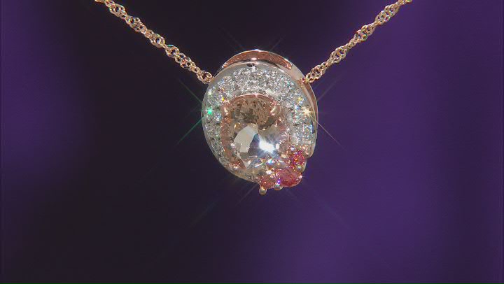 Peach Cor-de-Rosa Morganite 10k Rose Gold Pendant With Chain 1.70ctw Video Thumbnail
