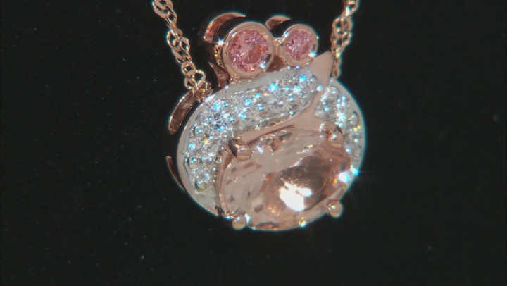 Peach Cor-de-Rosa Morganite 10k Rose Gold Pendant With Chain 1.07ctw Video Thumbnail