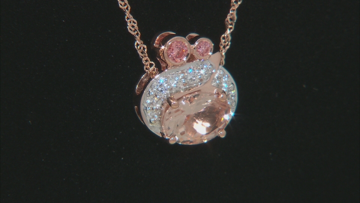 Peach Cor-de-Rosa Morganite 10k Rose Gold Pendant With Chain 1.07ctw Video Thumbnail
