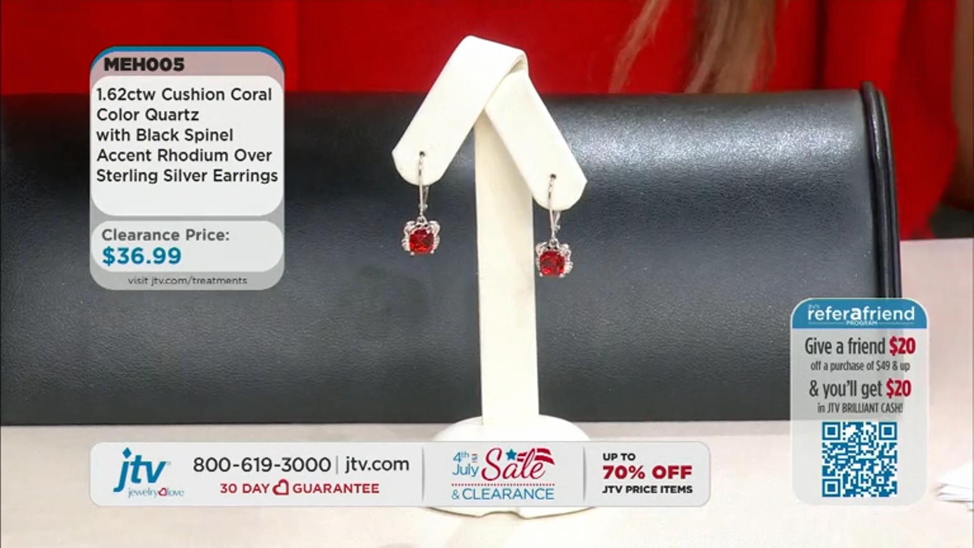 Red Coral Color Quartz Rhodium Over Sterling Silver Earrings 1.63ctw Video Thumbnail
