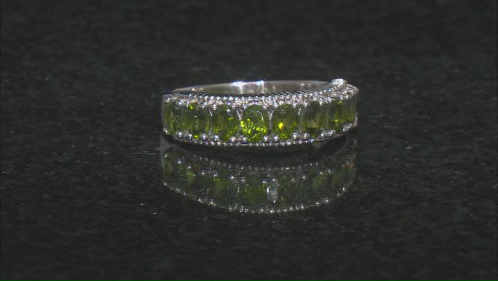 Green Chrome Diopside Rhodium Over Sterling Silver Band Ring 1.38ctw Video Thumbnail