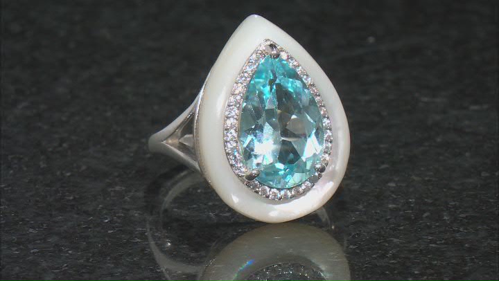 Sky Blue Glacier Topaz Rhodium Over Sterling Silver Ring 5.55ctw Video Thumbnail
