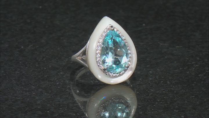 Sky Blue Glacier Topaz Rhodium Over Sterling Silver Ring 5.55ctw Video Thumbnail