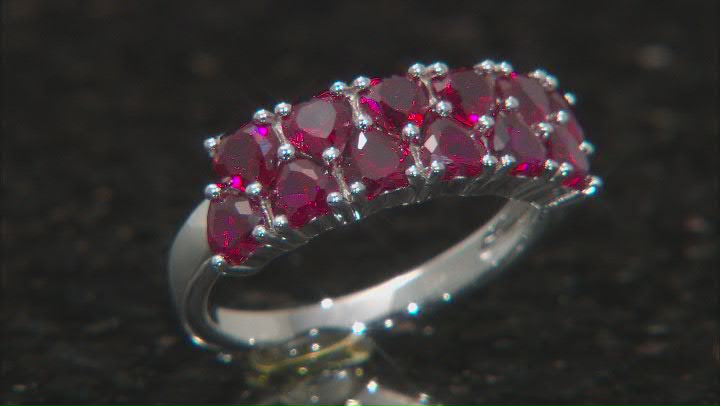 Red Lab Created Ruby Rhodium Over Sterling Silver Ring 2.04ctw Video Thumbnail