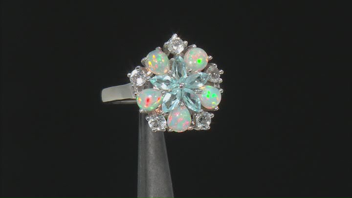 White Ethiopian Opal Rhodium Over Sterling Silver Ring 1.78ctw Video Thumbnail