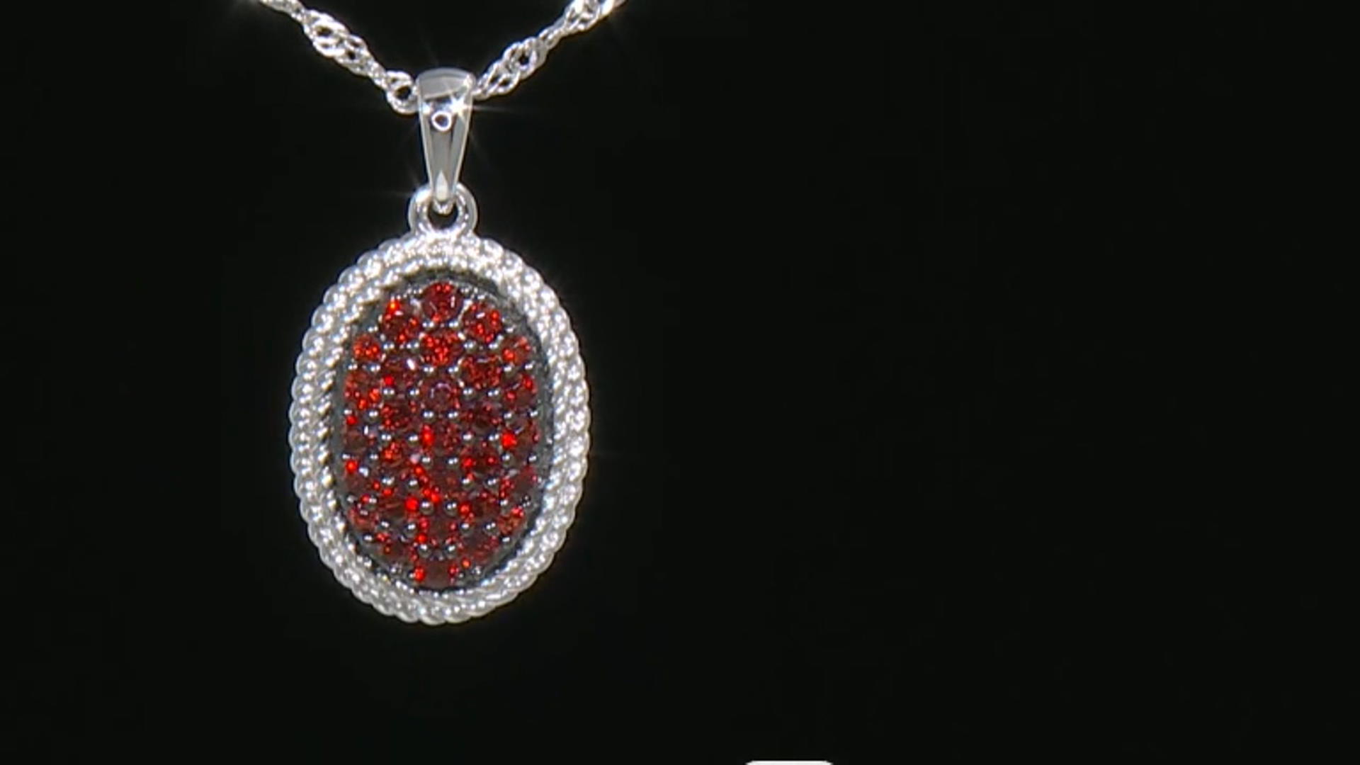 Red Vermelho Garnet(TM) Rhodium Over Sterling Silver Pendant With Chain. 0.92ctw