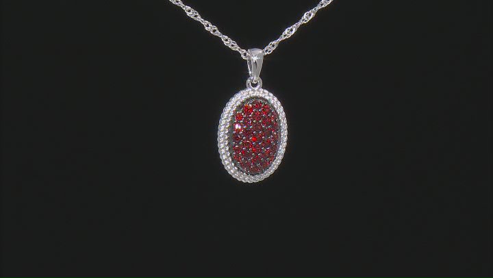 Red Vermelho Garnet(TM) Rhodium Over Sterling Silver Pendant With Chain. 0.92ctw