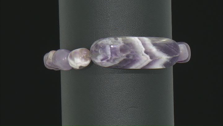 Purple Amethyst Beaded Stretch Bracelet.
