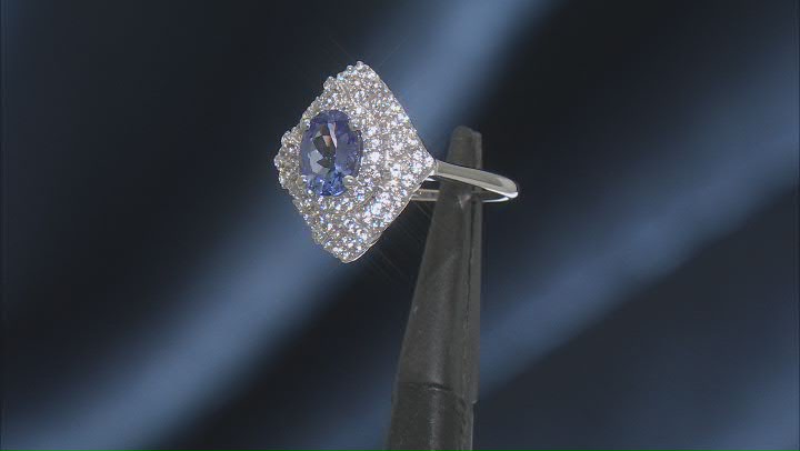 Blue Tanzanite Rhodium Over Sterling Silver Ring 1.85ctw Video Thumbnail