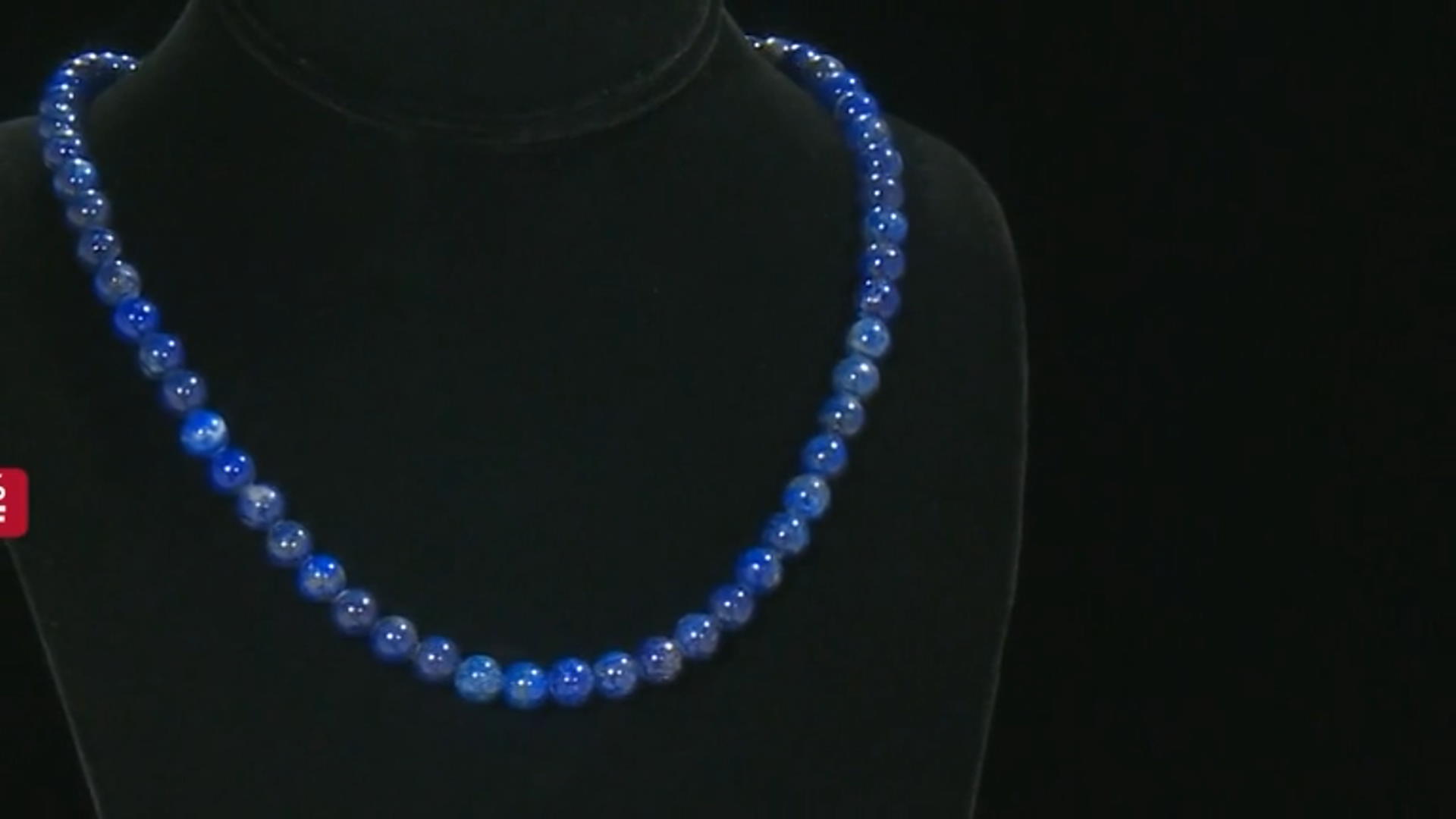 Blue Lapis Lazuli Rhodium Over Sterling Silver Beaded Necklace Video Thumbnail