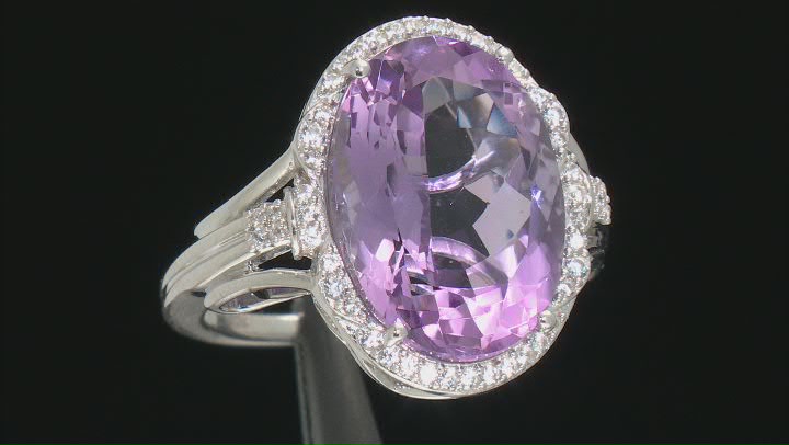 Lavender Amethyst Rhodium Over Sterling Silver Ring 8.46ctw Video Thumbnail