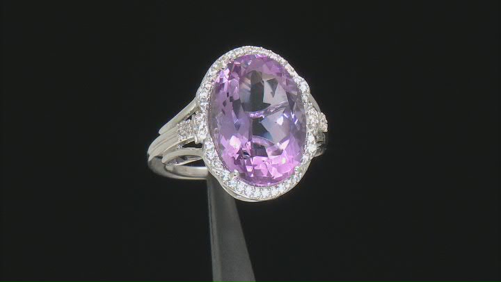 Lavender Amethyst Rhodium Over Sterling Silver Ring 8.46ctw Video Thumbnail