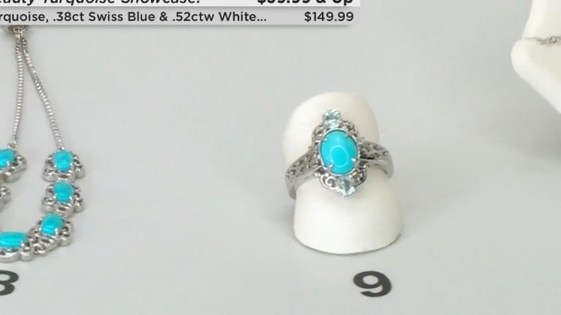 Blue Sleeping Beauty Turquoise Rhodium Over Sterling Silver Sliding Adjustable Bracelet Video Thumbnail