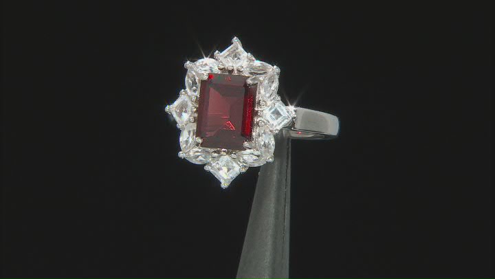 Red Garnet Rhodium Over Sterling Silver Ring 2.69ctw Video Thumbnail