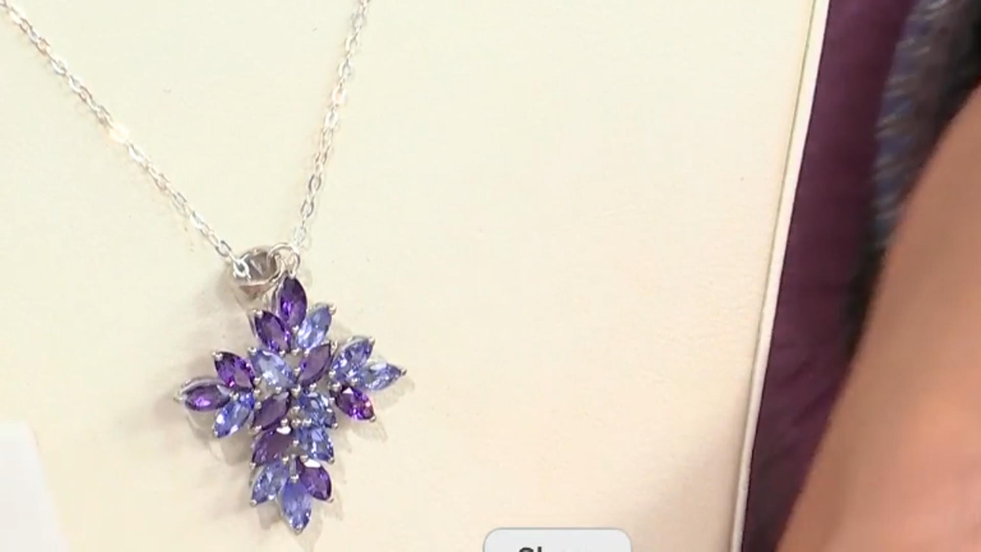 Blue Tanzanite Rhodium Over Sterling Silver Cross Pendant With Chain 2.36ctw Video Thumbnail