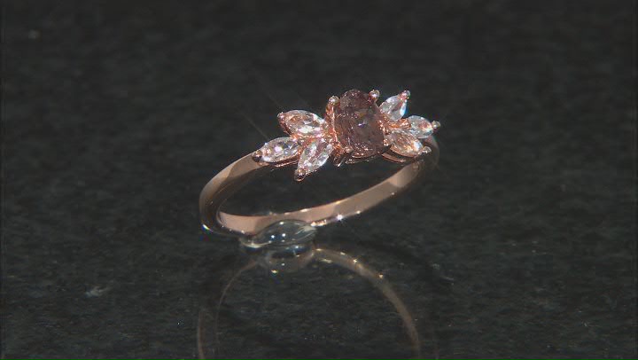 Pink Garnet 18k Rose Gold Over Sterling Silver Ring 0.99ctw