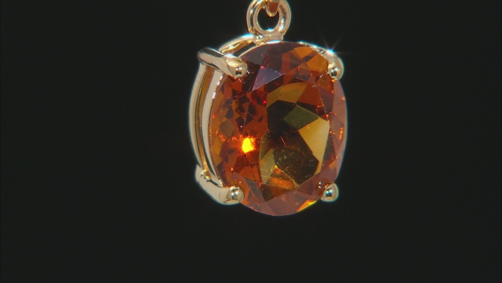 Orange Madeira Citrine 18k Yellow Gold Over Sterling Silver Pendant With Chain 3.50ctw Video Thumbnail