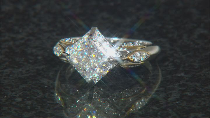 Moissanite Platineve And 14k Yellow Gold Over Silver Ring 1.60ctw DEW. Video Thumbnail