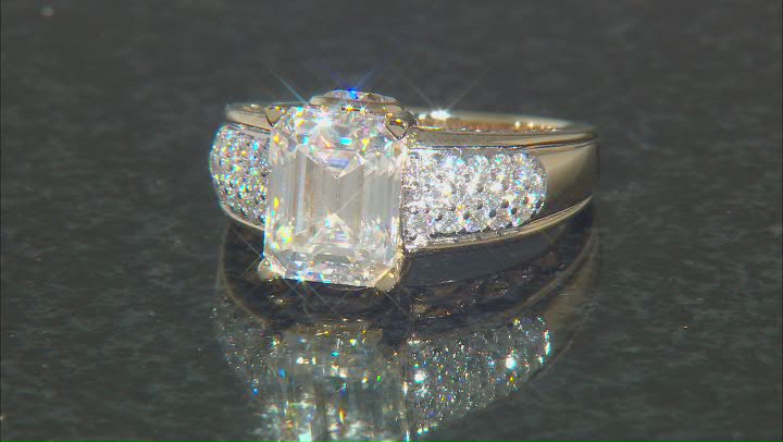 Moissanite 14k Yellow Gold Over Silver Ring 5.01ctw DEW. Video Thumbnail