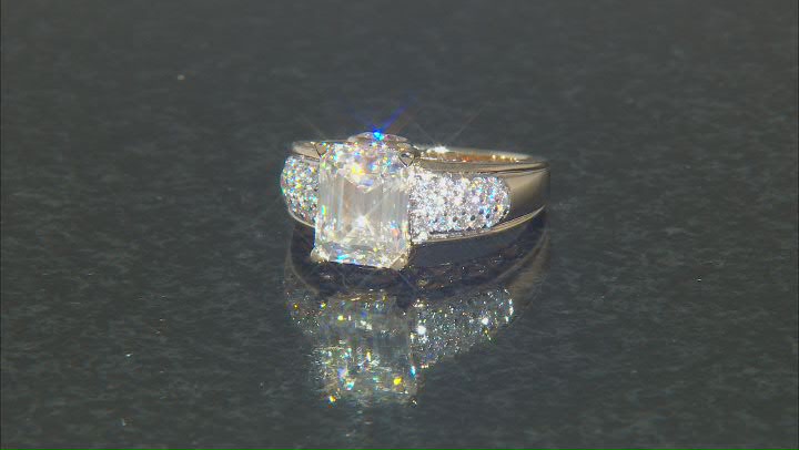 Moissanite 14k Yellow Gold Over Silver Ring 5.01ctw DEW. Video Thumbnail