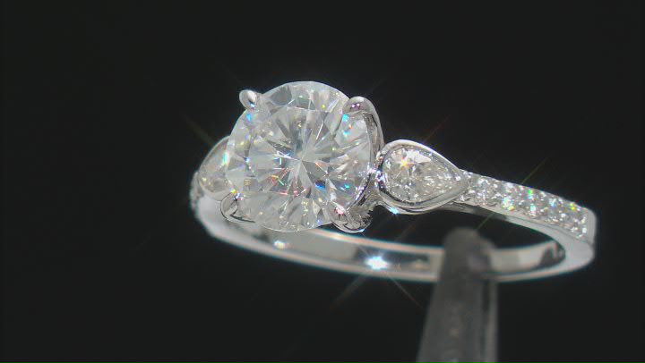 Moissanite Platineve Engagement Ring 2.23ctw DEW Video Thumbnail