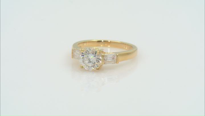 Moissanite 14k Yellow Gold Over Silver Engagement Ring 1.64ctw DEW. Video Thumbnail