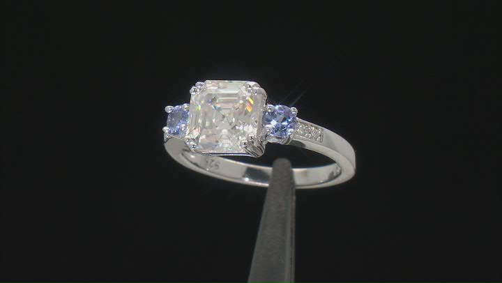 Moissanite And Tanzanite Platineve Ring 3.00ctw DEW. Video Thumbnail