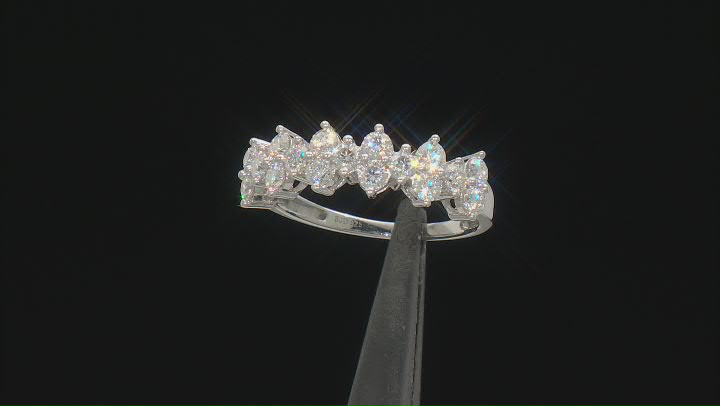 Moissanite Platineve Cluster Ring 1.02ctw DEW Video Thumbnail