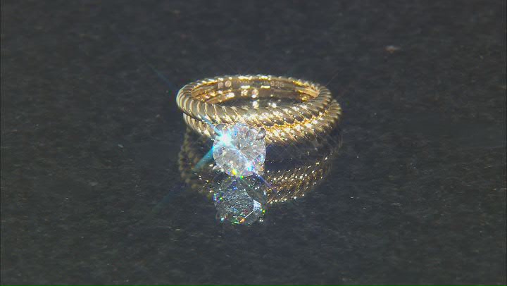 Moissanite 14k Yellow Gold Over Silver Ring And Band 1.90ct DEW. Video Thumbnail